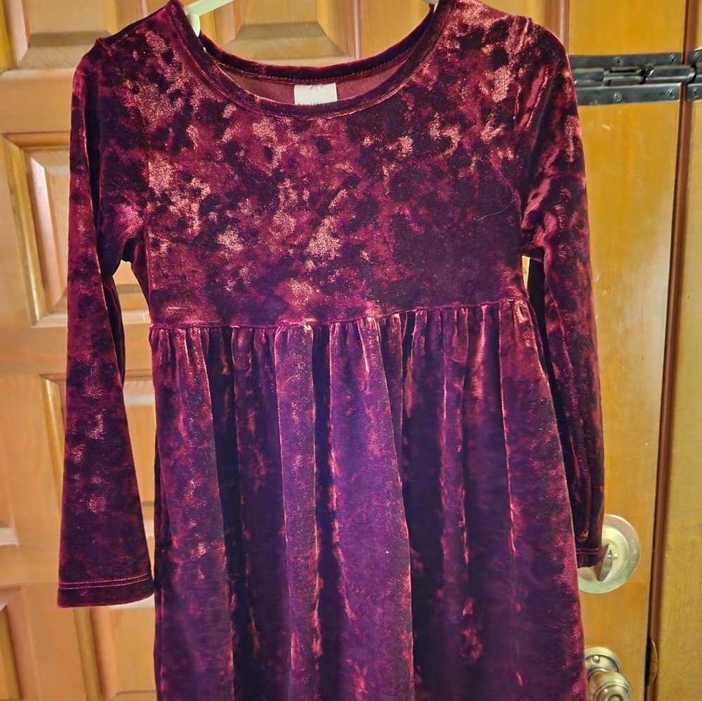 Little girls crushed velvet dress